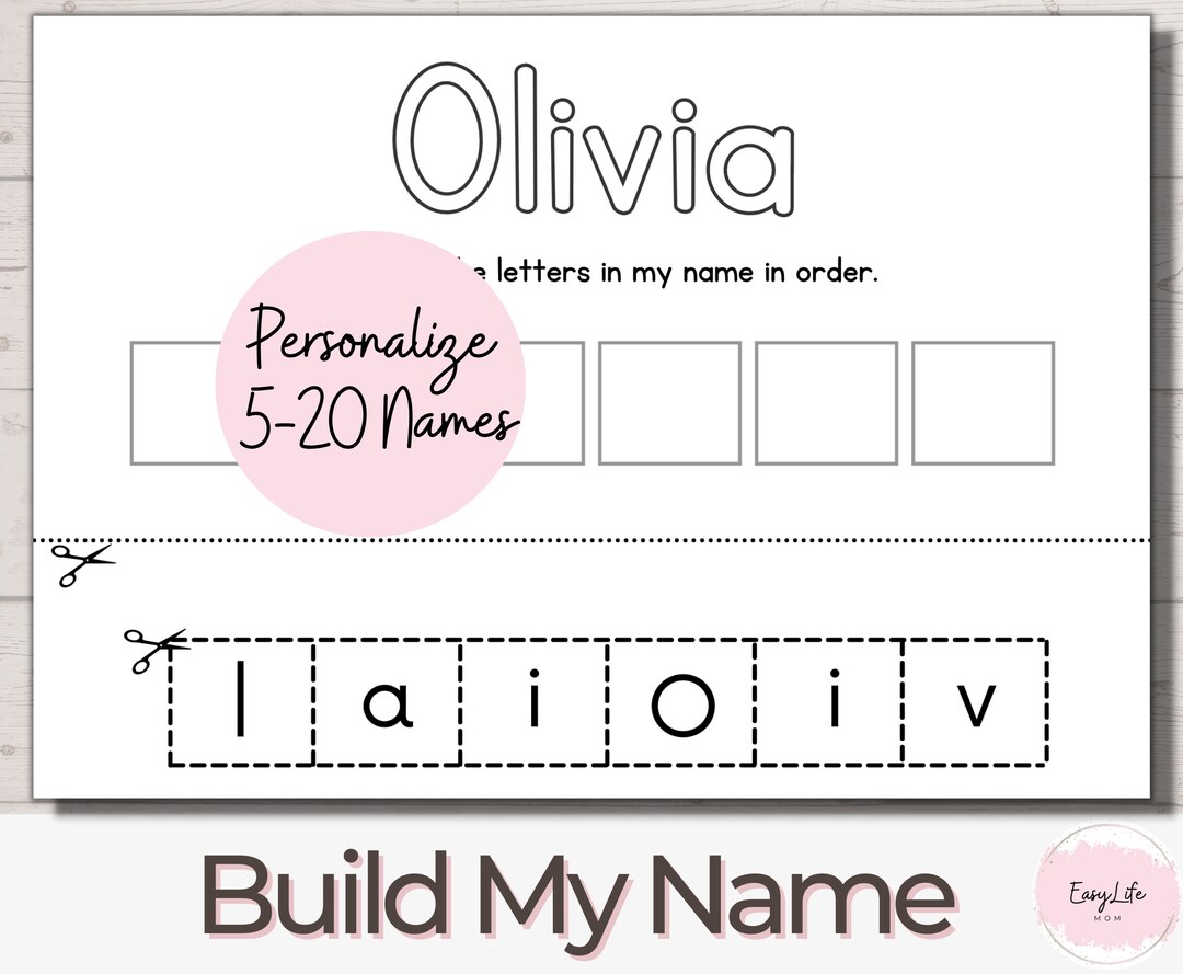 Custom Name Sheet, up to 20 Names Name Practice Printable, Name ...