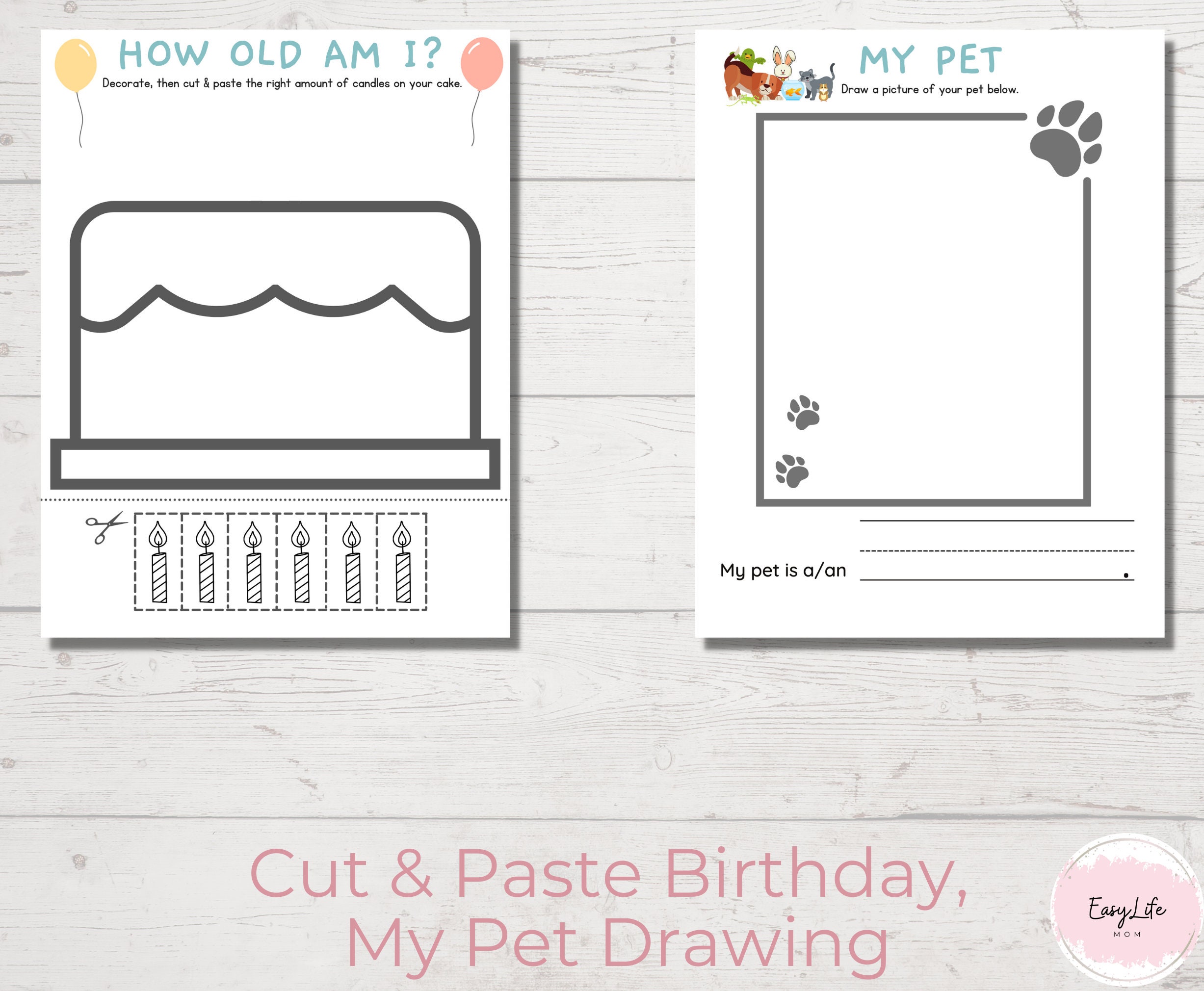 Printable All About Me Worksheets Prek Worksheets All About - Etsy
