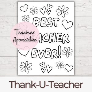 Remerciements du professeur à imprimer, cadeau de la semaine de remerciement pour le professeur, merci pour le professeur, pages à colorier, écoliers, téléchargement numérique instantané