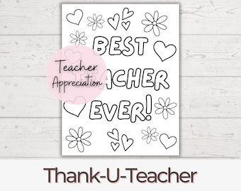 Teacher Appreciation Printable Teacher Appreciation Week Gift Thank You Teacher Gifts Coloring Pages School Kids Instant Digital Download