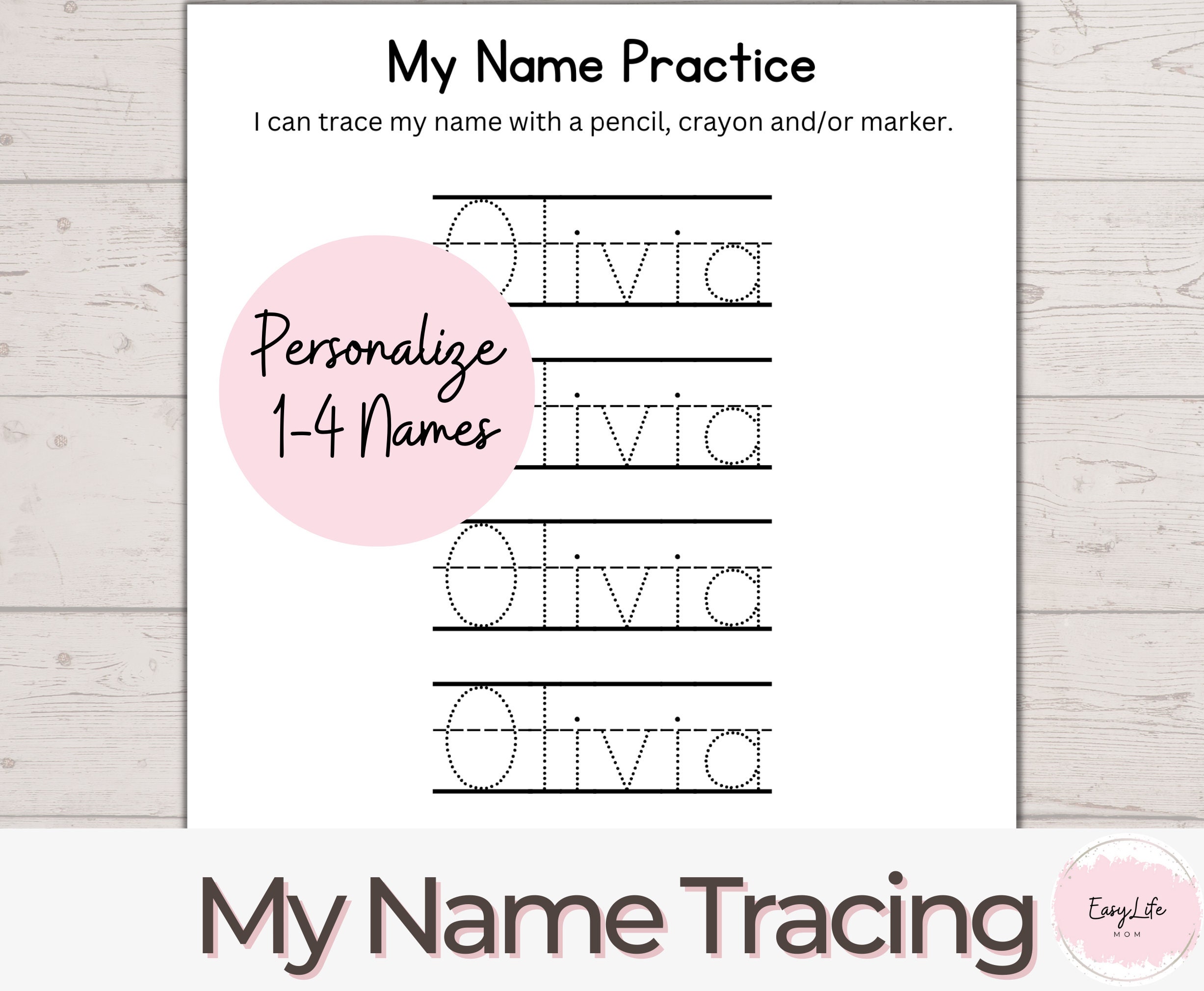 Personalized Name Tracing Practice: Custom Printable (PDF) - Etsy, image size:2454x2020