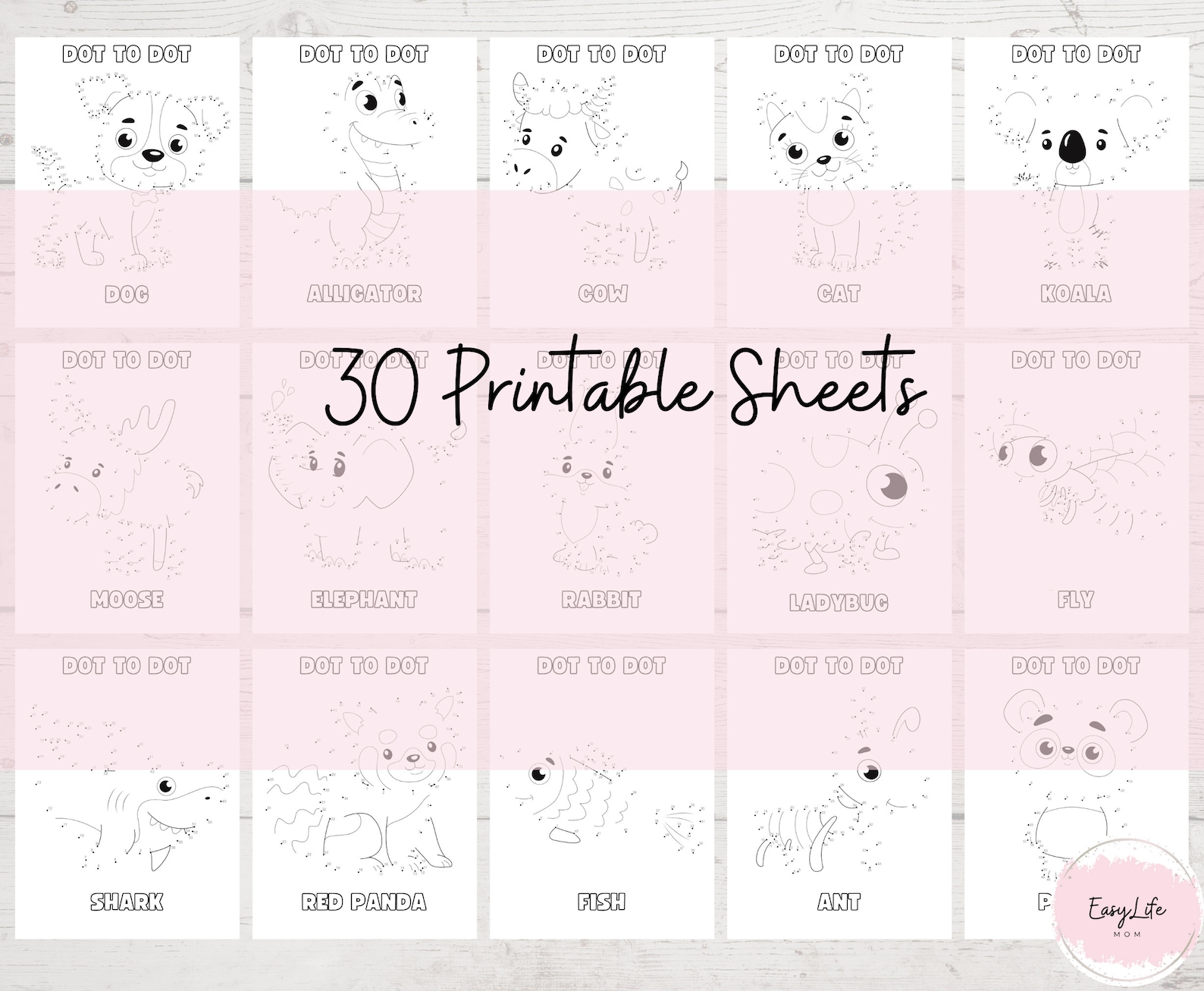 Dot-to-dot Coloring Pages, Preschool, Prek Worksheet, Homeschool ...