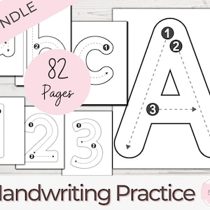 Preschool Handwriting Worksheets, Tracing Practice, PreK Worksheets, Preschool, Prewriting Tracing, Tracing Letters, Tracing Numbers