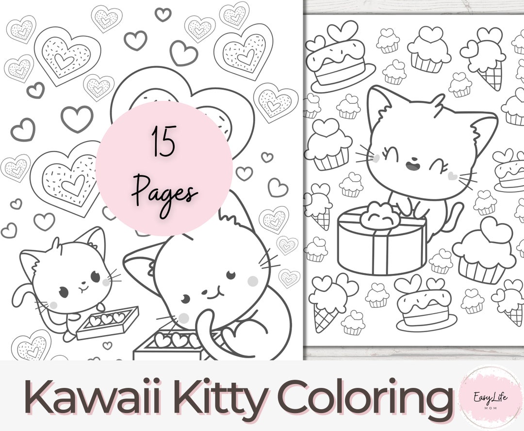 Kawaii Kitty Coloring Pages, Kids Coloring Pages, Cat, Kids Coloring ...