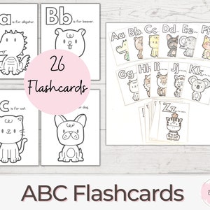 Alphabet Flashcards, ABC Flashcards, Digital Download, Printable Flashcards, Kindergarten, Preschool, Toddler, Preschool Activity