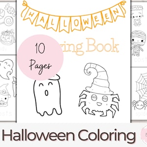 Colorare Halloween, scuola materna, pagine di attività carine di Halloween, schede di attività di Halloween non spaventose, libro da colorare stampabile per bambini