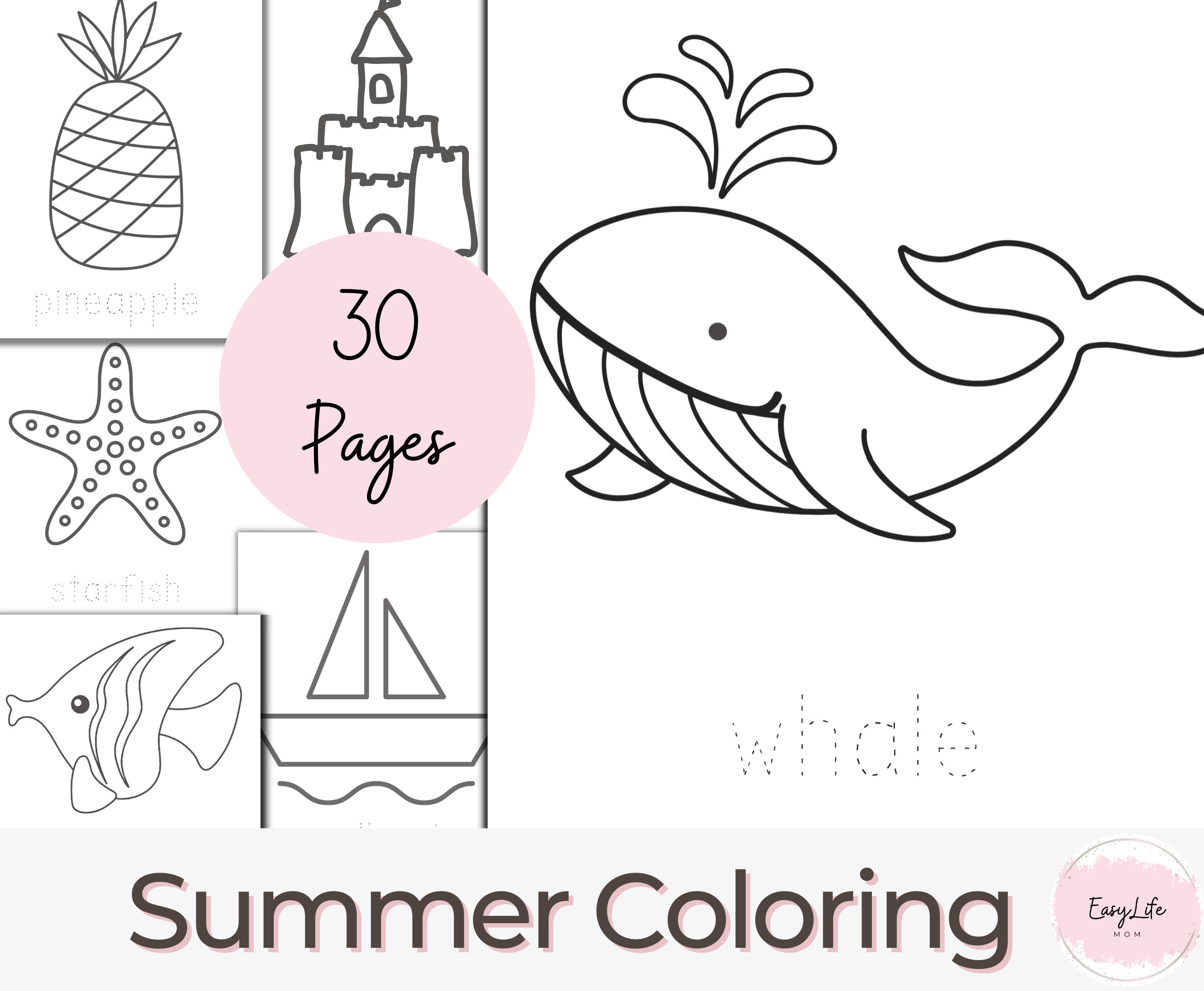 Simple Summer Coloring Pages