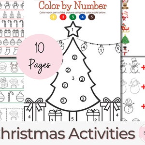 Christmas Activity Bundle, Preschool Pack, Prek Worksheets, Homeschool Printable, Holiday Printable, Coloring Pages, Preschool Sheets