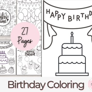 27 Birthday Coloring Pages | Coloring Book| Coloring Page | Birthday Activity for Kids, Coloring for Kids, Printable Birthday
