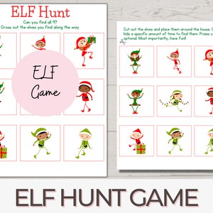 Elf Hunt Game, Printable Christmas Party Games, Printable Scavenger Hunt, Christmas Activity, Christmas Party, Kids Activities, Family