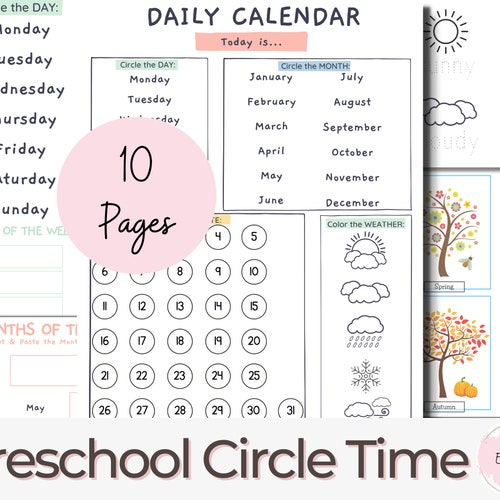 preschool circle time activities preschool prek worksheets etsy