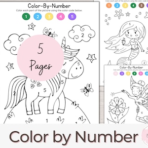 Color By Number Kids, Preschool, PreK Worksheet, Homeschool Printable, Coloring, Coloring Page, Learning Activities, Preschool Sheets
