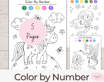 Color By Number Kids, Preschool, PreK Worksheet, Homeschool Printable, Coloring, Coloring Page, Learning Activities, Preschool Sheets