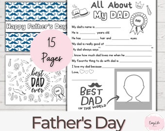 Father's Day All About Dad Printable Coloring Page (PDF)