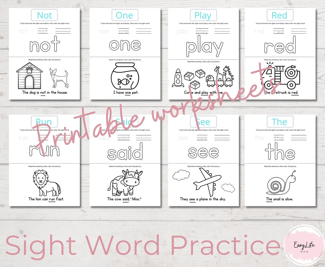 40 Printable Sight Words Dolch Sight Words Preschool Sight | Etsy