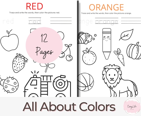 printable prek worksheets colors toddler learning etsy