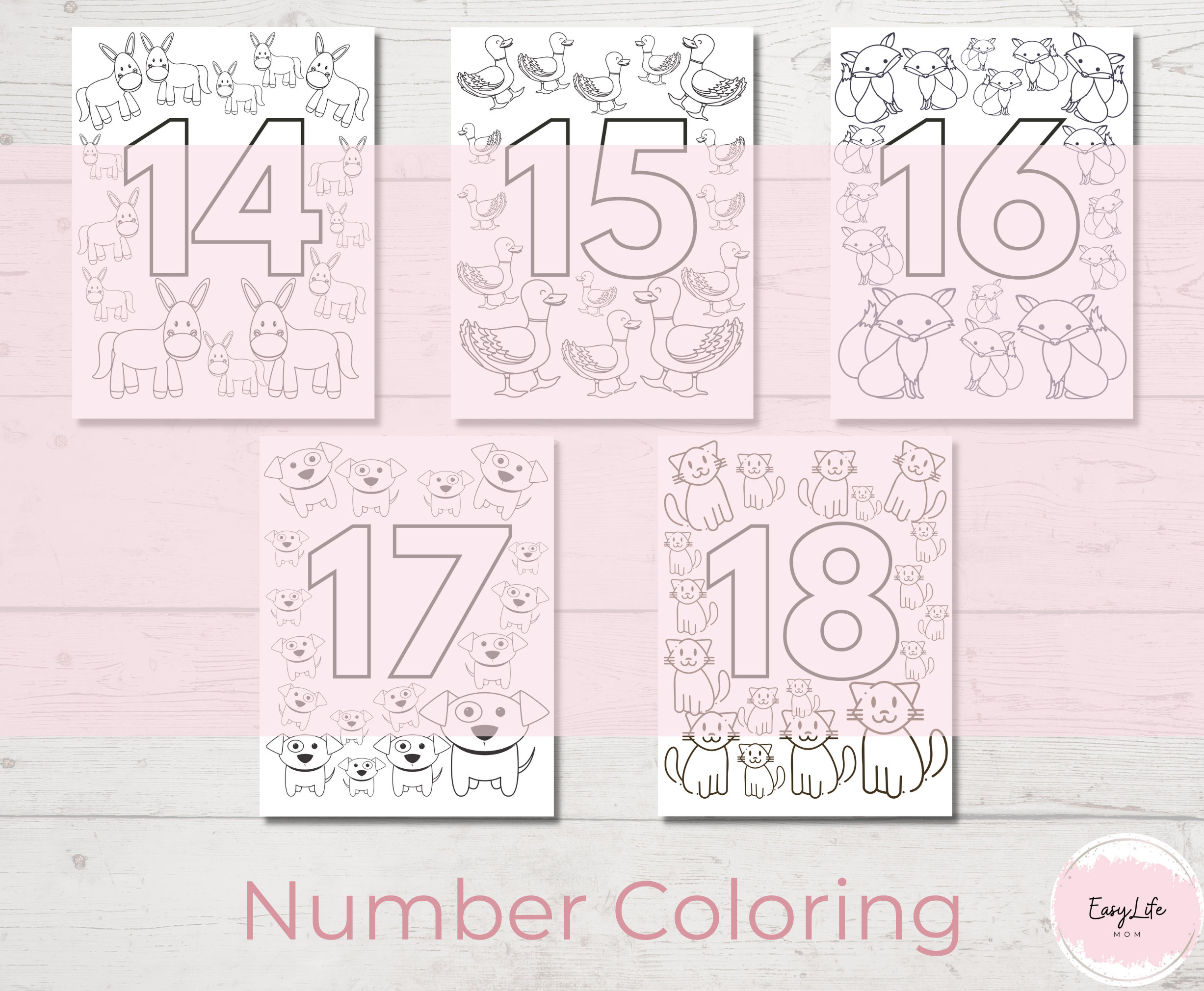 20 Printable Numbers Coloring Pages, Coloring Page, Preschool