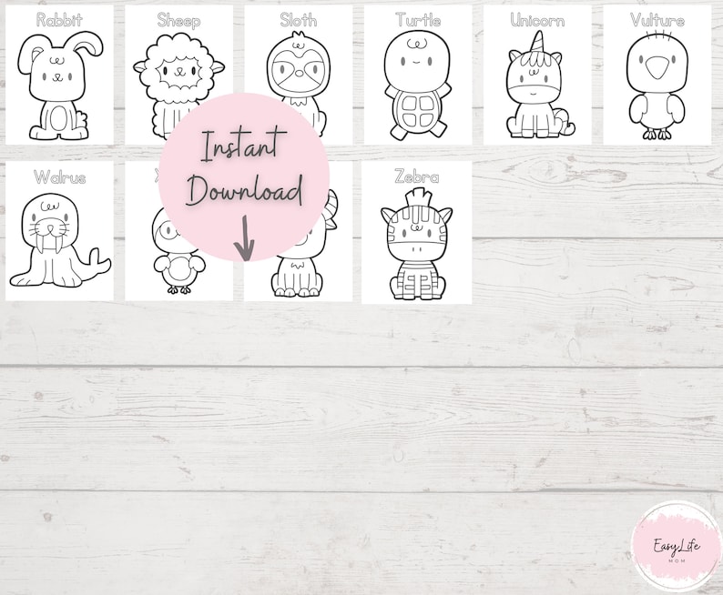 30 Coloring Pages Animal, Animal ABC Coloring, ABC Coloring Page