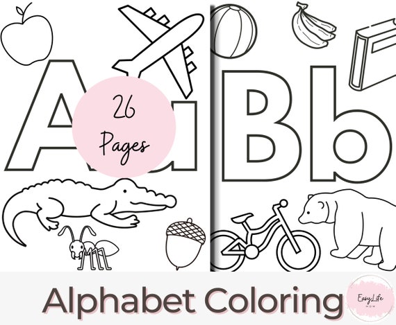 26 printable alphabet coloring pages coloring book coloring etsy