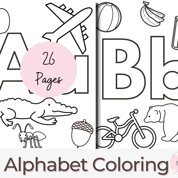 26 Alphabet Coloring Pages | Coloring Book| Coloring Page | Preschool, Kindergarten & Homeschool Printables, ABC Coloring Page