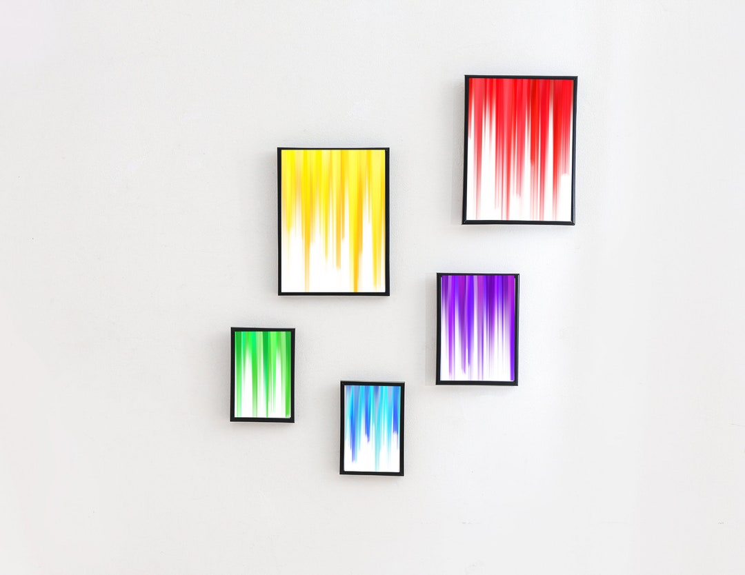 Abstract Color Wall Art Rainbow Artwork 5 Bright Color Art Etsy