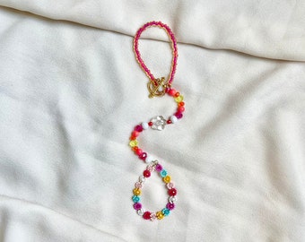 Groovy Flower Beaded Car Charm / Rear View Mirror Accessory / Car Accessories For Women