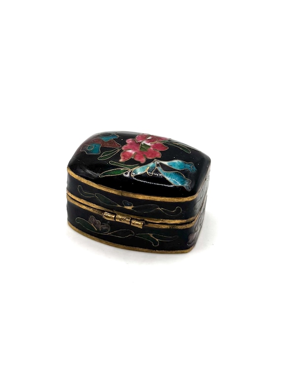 Miniature Rectangular Shaped Floral Black Cloison… - image 3