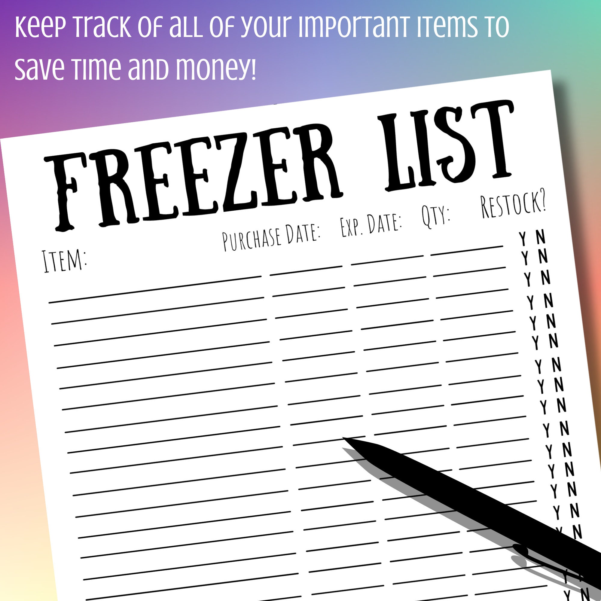 Household Inventory Printable Checklists 10 Pages | Instant Download - Etsy