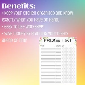 Refrigerator Inventory List With Expiration Dates Printable - Etsy