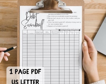 Debt Snowball Tracker Printable | Financial Planning (PDF Download)