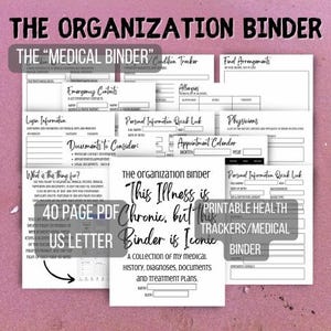 Editable Medical Binder Canva Template | Health Tracking Worksheets | Instant Download