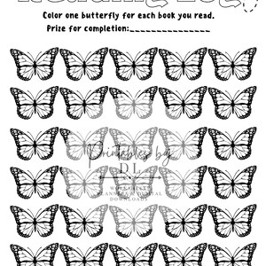 Printable Book Log Reading Tracker Butterfly Reading Log - Etsy