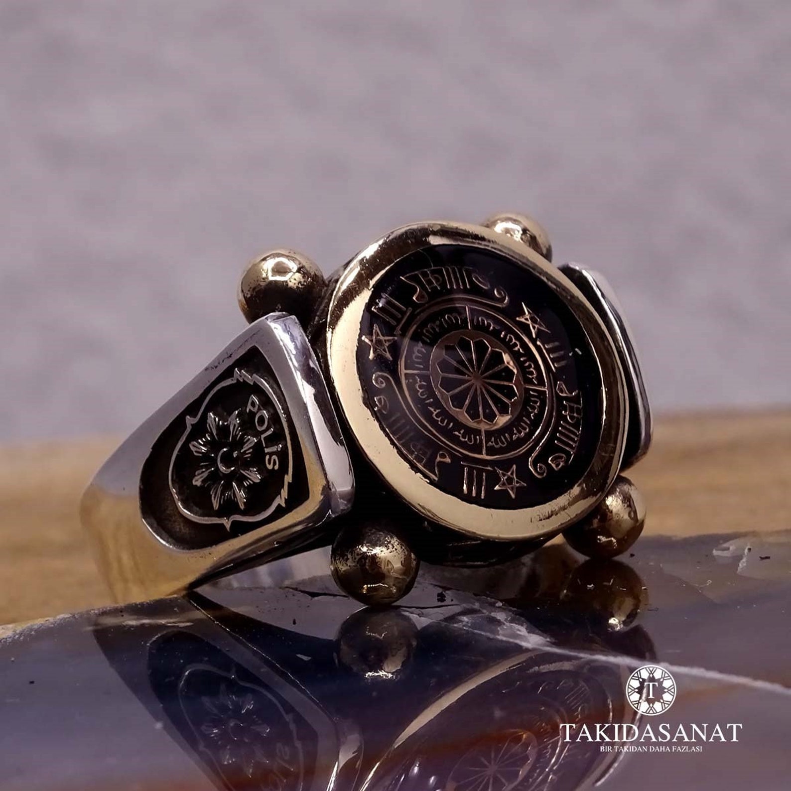 Personalization Police Crest Silver Ring, the Rose of Rufai, Special ...