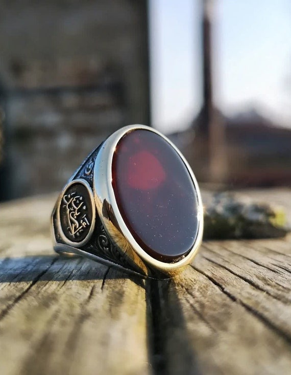 Victorian 14K Banded Agate Ring - Ruby Lane