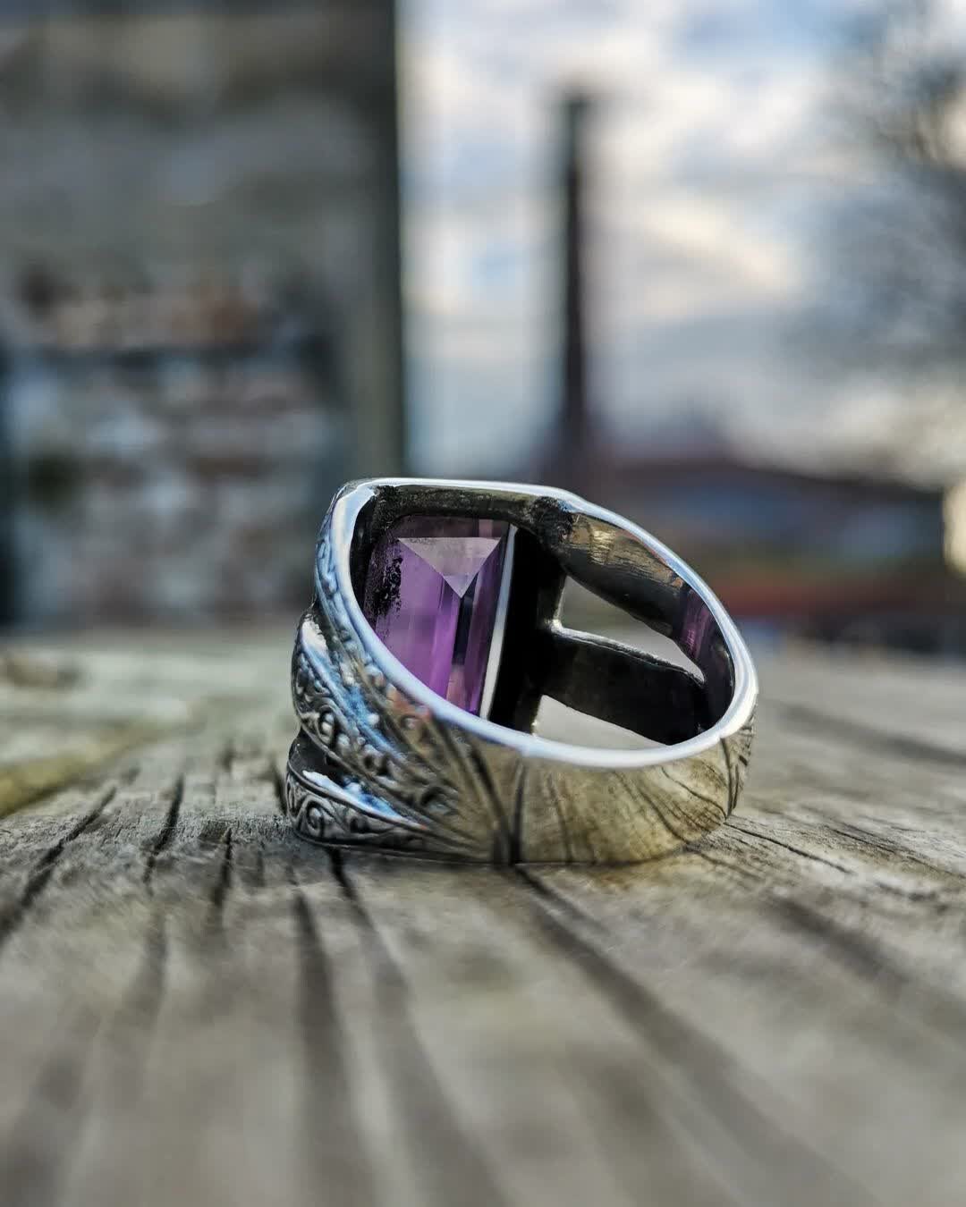 Original Amethyst Stone Silver Ring,925k Sterling Silver, 100% Original Natural Stone Ring, Personalized Jewelry,men Ring,women Ring, Purple - Etsy Original Amethyst Stone Silver Ring,925k Sterling Silver, 100% Original Natural Stone Ring, Personalized Jewelry,men Ring,women Ring, Purple - Etsy