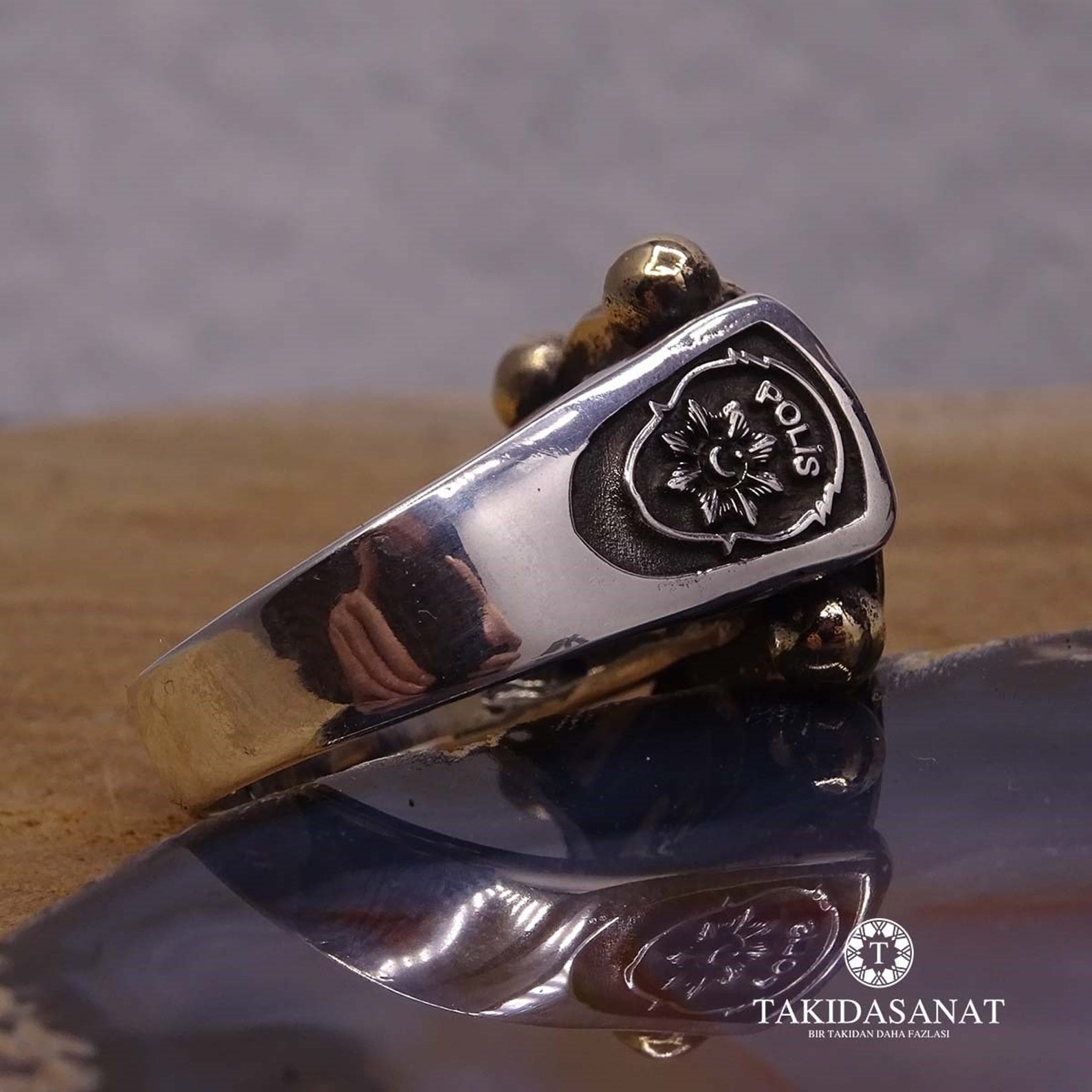 Personalization Police Crest Silver Ring, the Rose of Rufai, Special ...