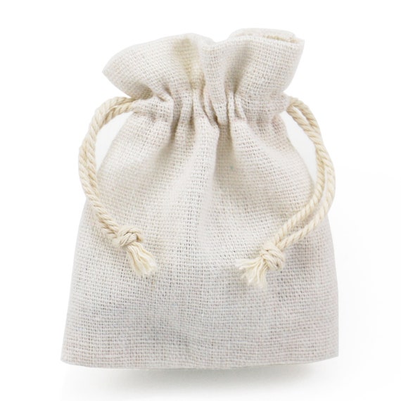 Natural Cotton Linen Gift Bags Drawstring Jewellery Pouches Eco