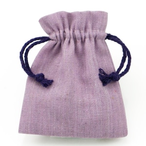Sacs cadeaux en coton et lin lavande Pochettes à bijoux avec cordon de serrage Emballage de gros respectueux de l'environnement