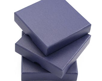 Marineblau Schmuck Geschenkbox Handgemacht: Anhänger, Ohrhänger, Armband (9x9x2 cm)