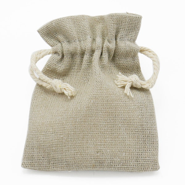 Stone Cotton Linen Gift Bags Drawstring Jewellery Pouches Eco-friendly Wholesale Packaging
