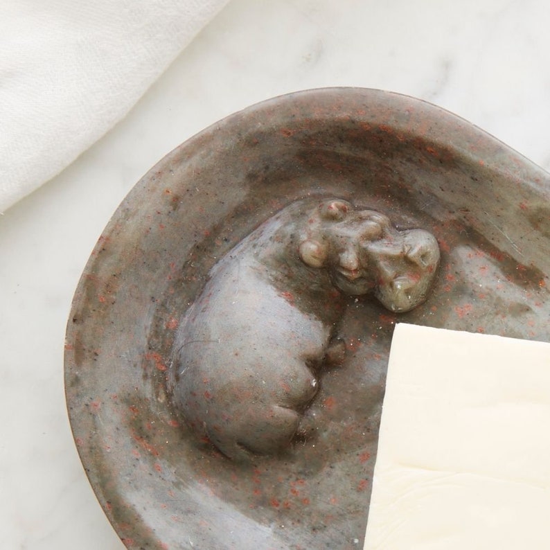 Zimbabwe Hand Carved Shona Stone Bathing Hippo Soap Dish Etsy