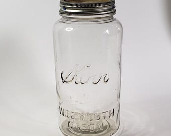 Vintage Kerr Wide Mouth Mason Jar