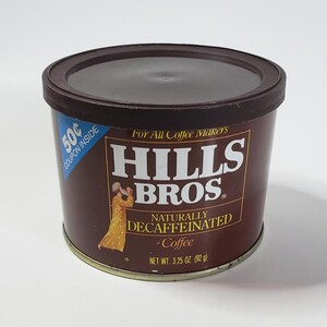 Vintage Hills Bros Decaf Travel Size Coffee Can