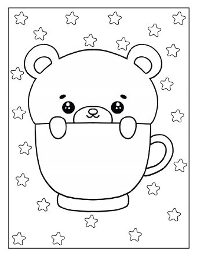 Kawaii Cuties 20 Pages Printable Colouring in Pages. Unicorns, Bunny ...