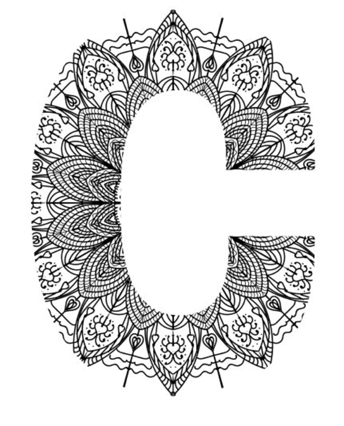 Mandala Alphabet Letters. Printable Coloring in Pages. Cute - Etsy Canada