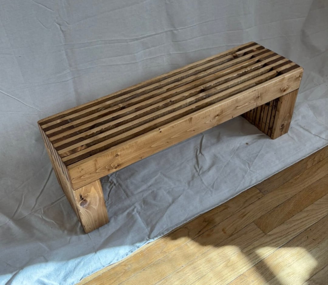 Mini Slotted Bench Build Plans, Scandinavian Bench Build Plans, DIY