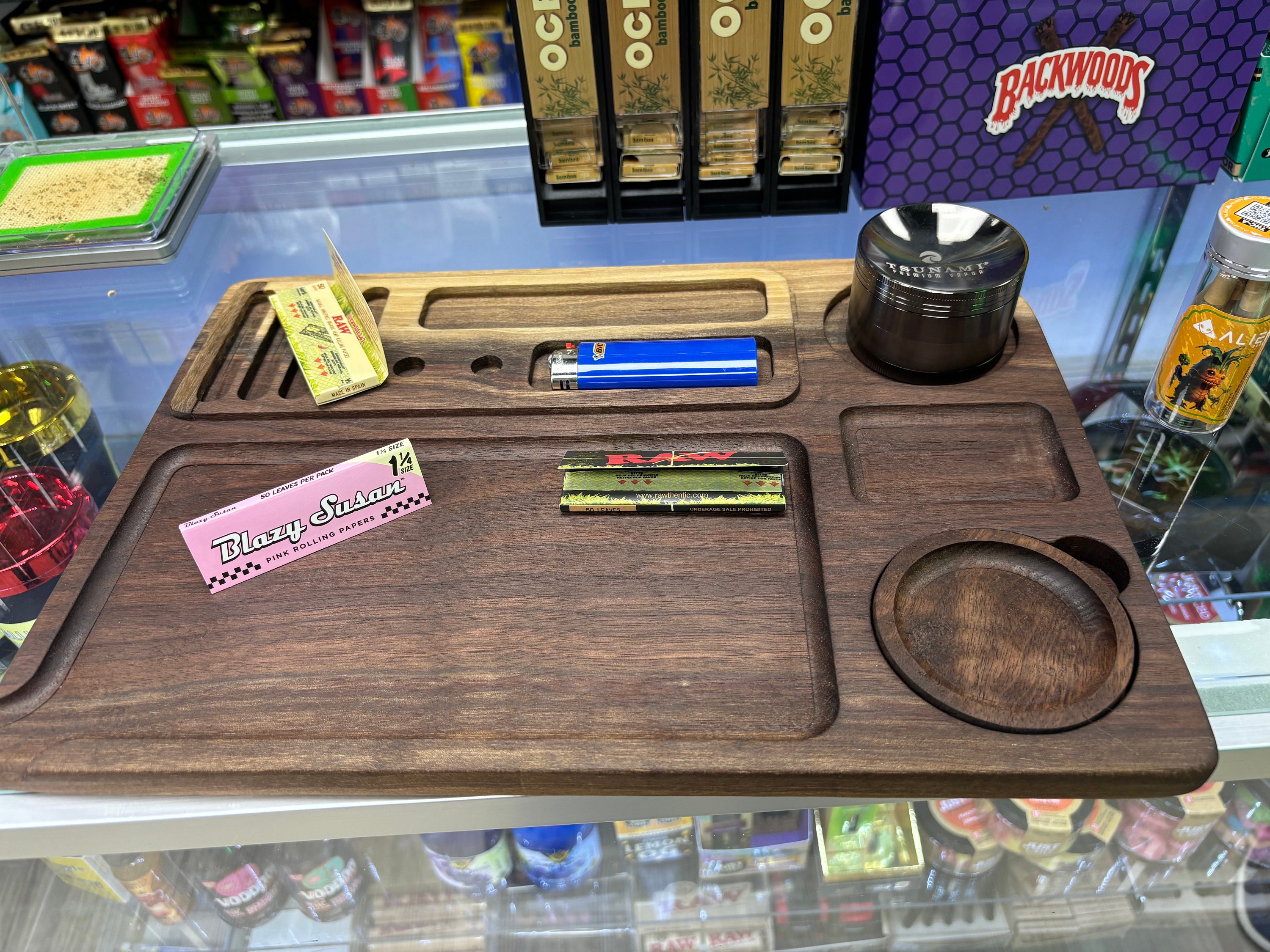 Handcrafted Modern Walnut Rolling Tray - Etsy