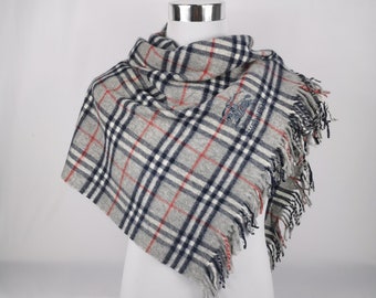 Burberry Scarf Classic Dark Blue Color 100 Lambwool Scarf