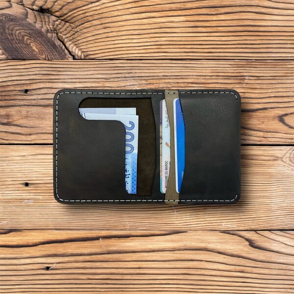 Modern Urban Leather Wallet, Anniversary, Birthday gift for dad, Gift For Him, Father, Husband
