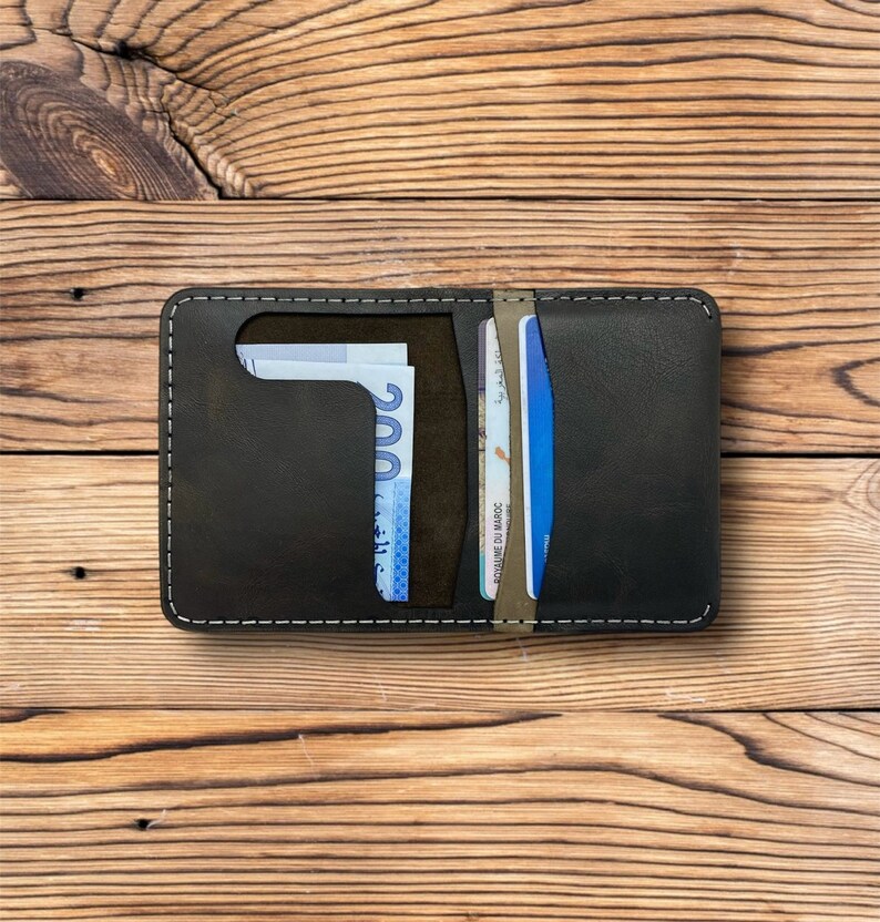 Modern Urban Leather Wallet, Anniversary, Birthday gift for dad, Gift For Him, Father, Husband image 1